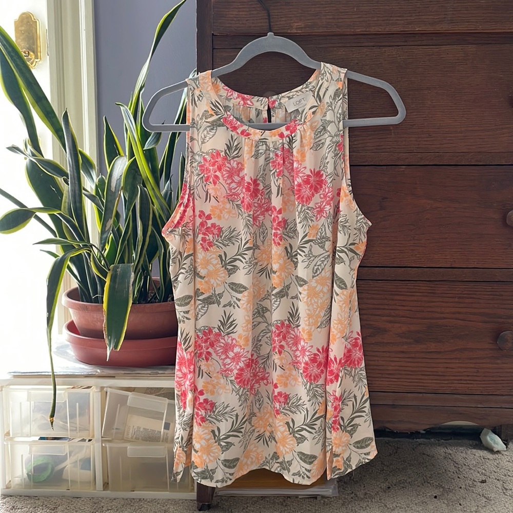 Floral Loft sleeveless shirt light size L
